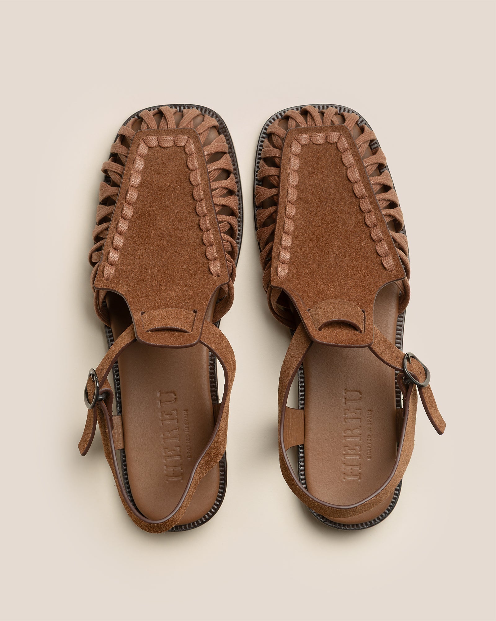 ALARO SUEDE - Square-Toe T-bar Sandal - Hereu Men