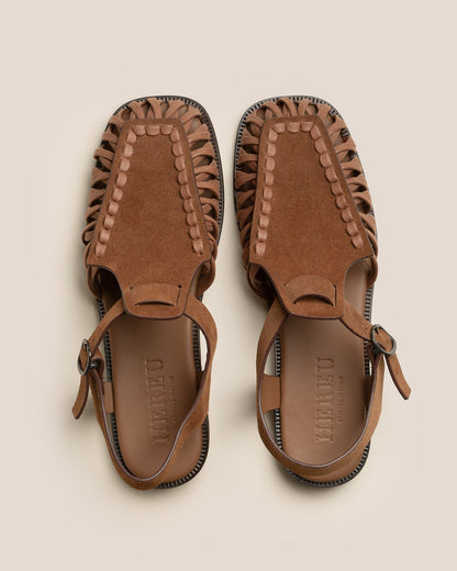 ALARO SUEDE - Square-Toe T-bar Sandal - Hereu Men