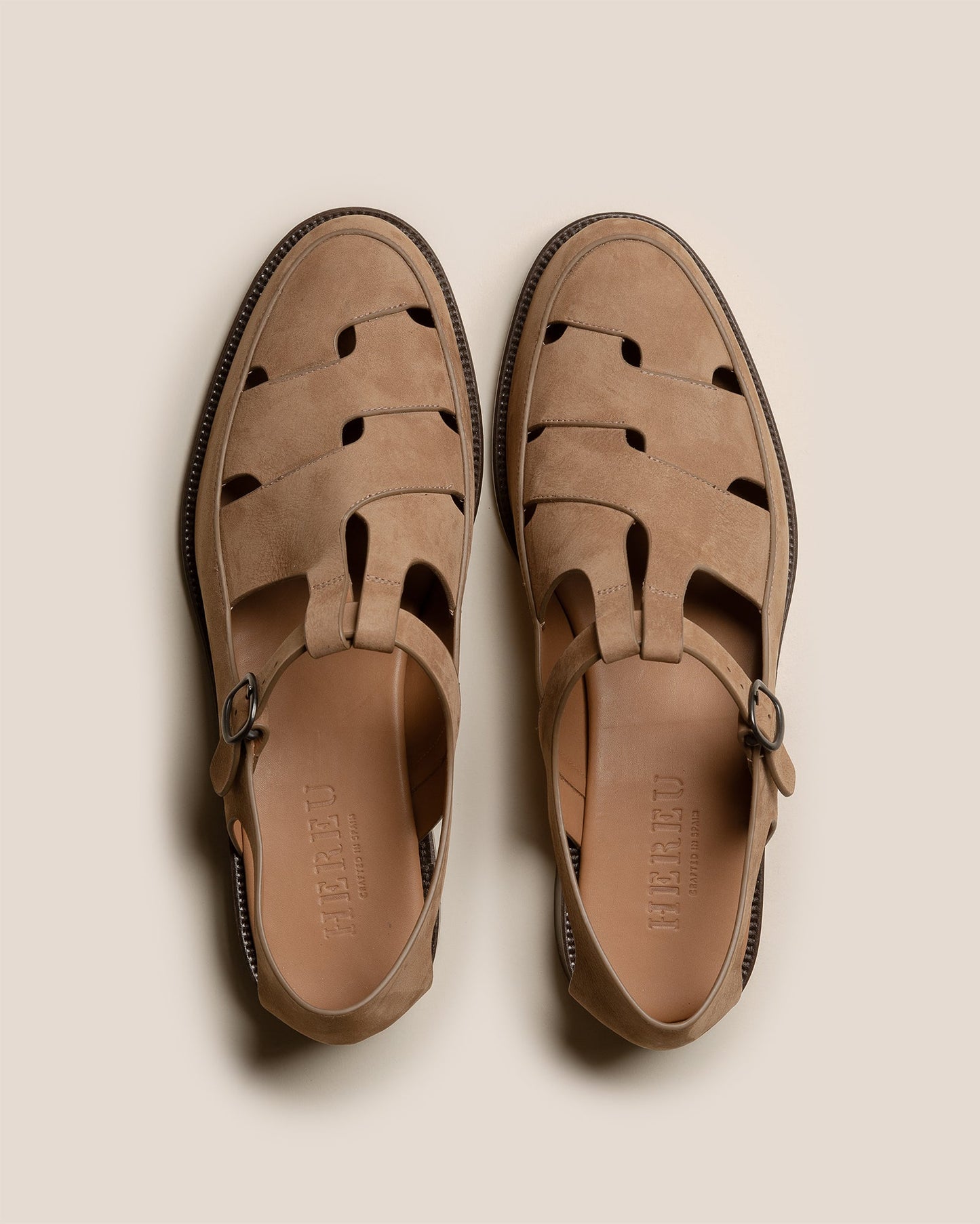 BESSO NUBUCK - Woven T-bar Sandal - Hereu Men
