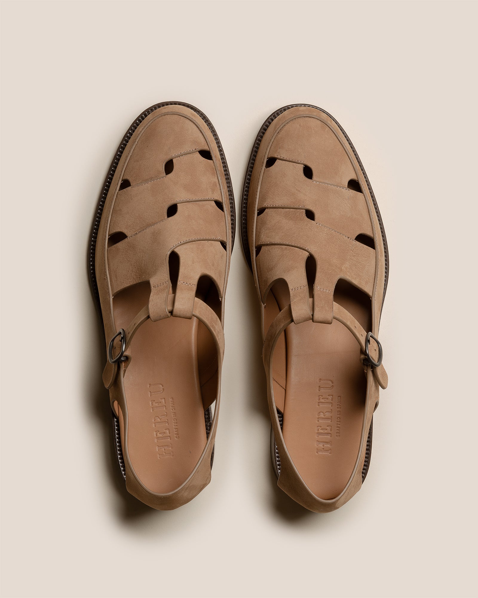 BESSO NUBUCK - Woven T-bar Sandal - Hereu Men