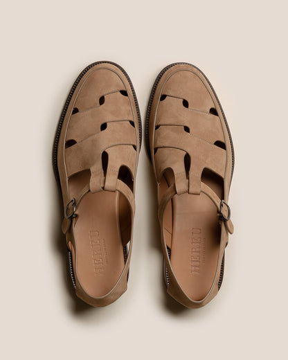 BESSO NUBUCK - Woven T-bar Sandal - Hereu Men