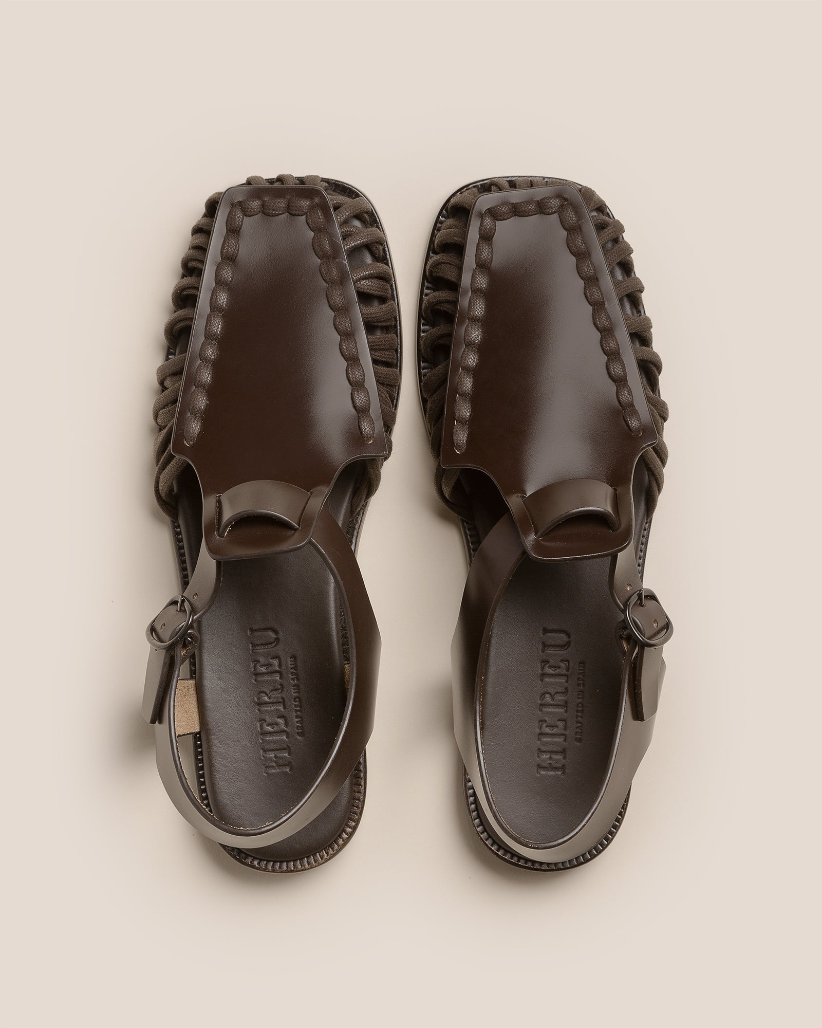 ALARO - Square-Toe T-bar Sandal - Hereu Men