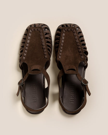 ALARO SUEDE - Square-Toe T-bar Sandal - Hereu Men