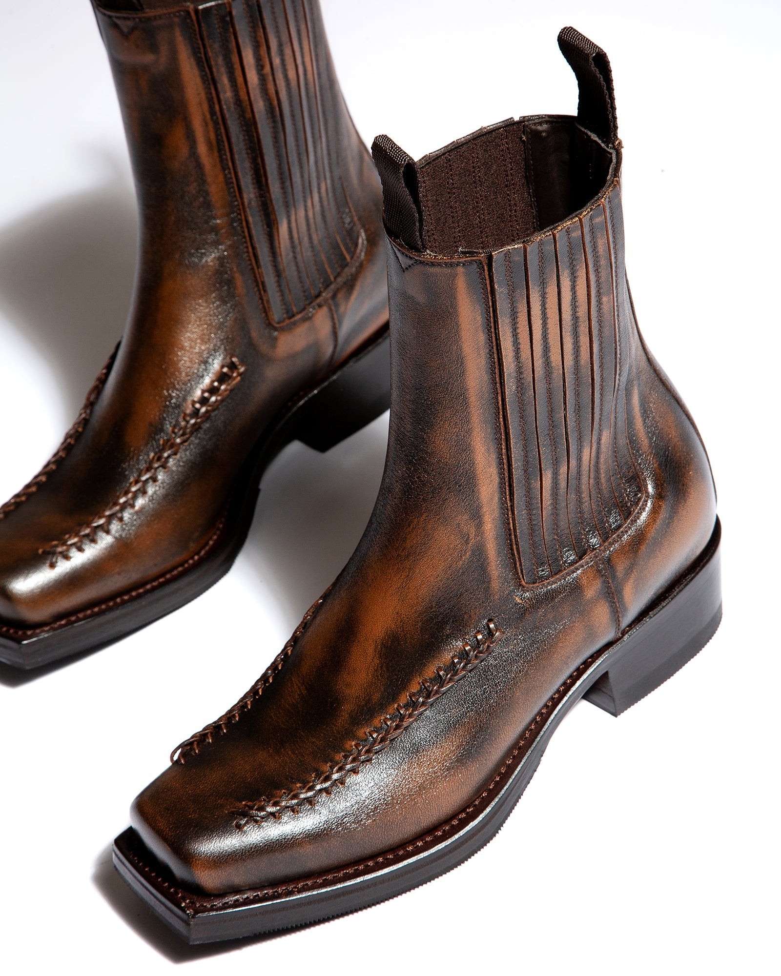 AGULLA - Square-Toe Braided Detail Chelsea Boot - Hereu Men
