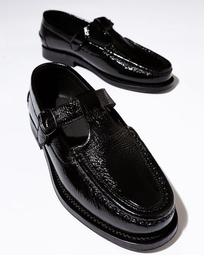 ALBER CRINKLED GLOSSY - T-bar Loafer - Hereu Women