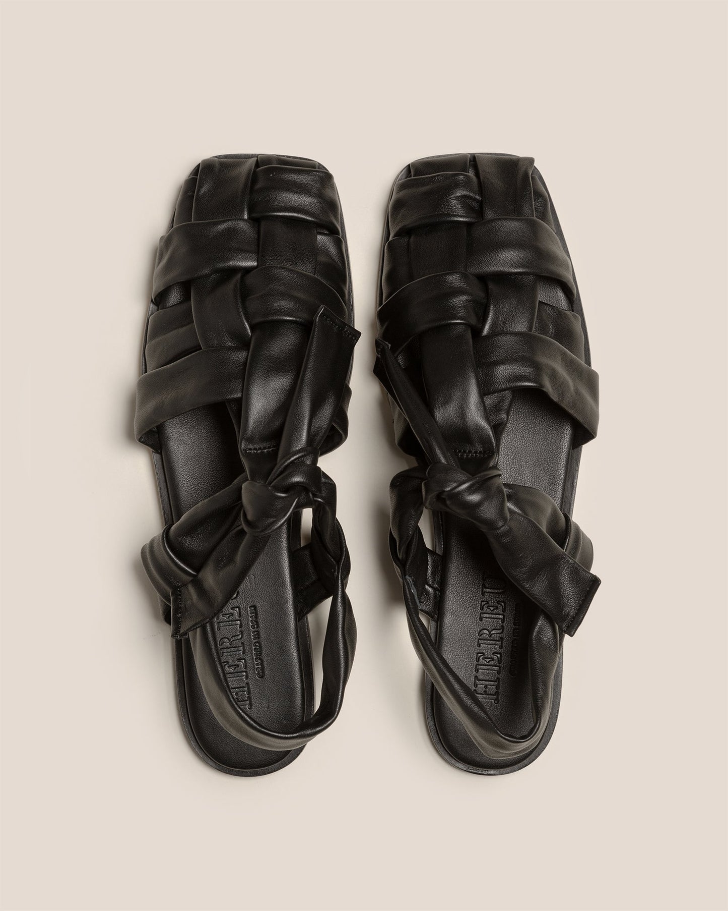 BENA - Interwoven Knotted T-bar Sandal - Hereu Women