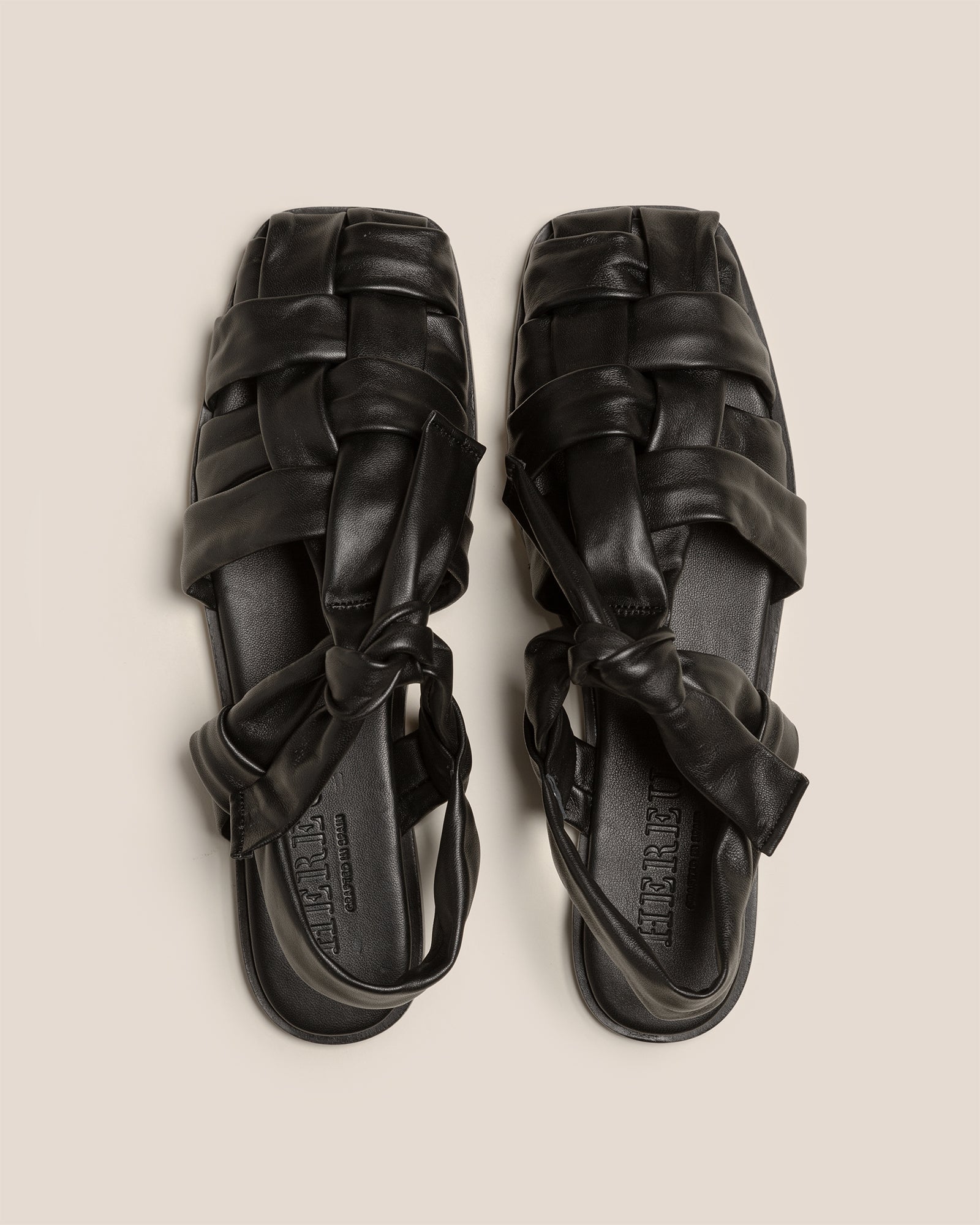 BENA - Interwoven Knotted T-bar Sandal - Hereu Women
