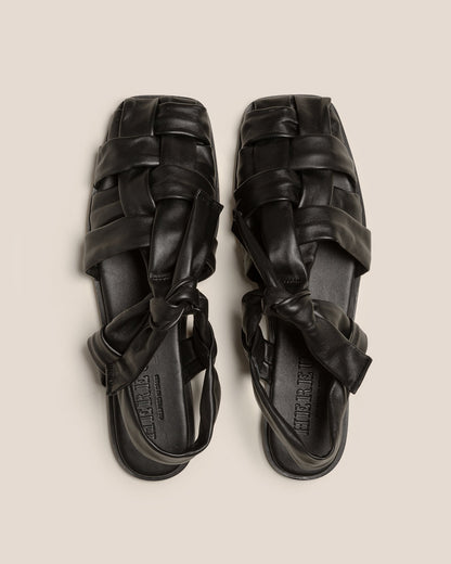 BENA - Interwoven Knotted T-bar Sandal - Hereu Women