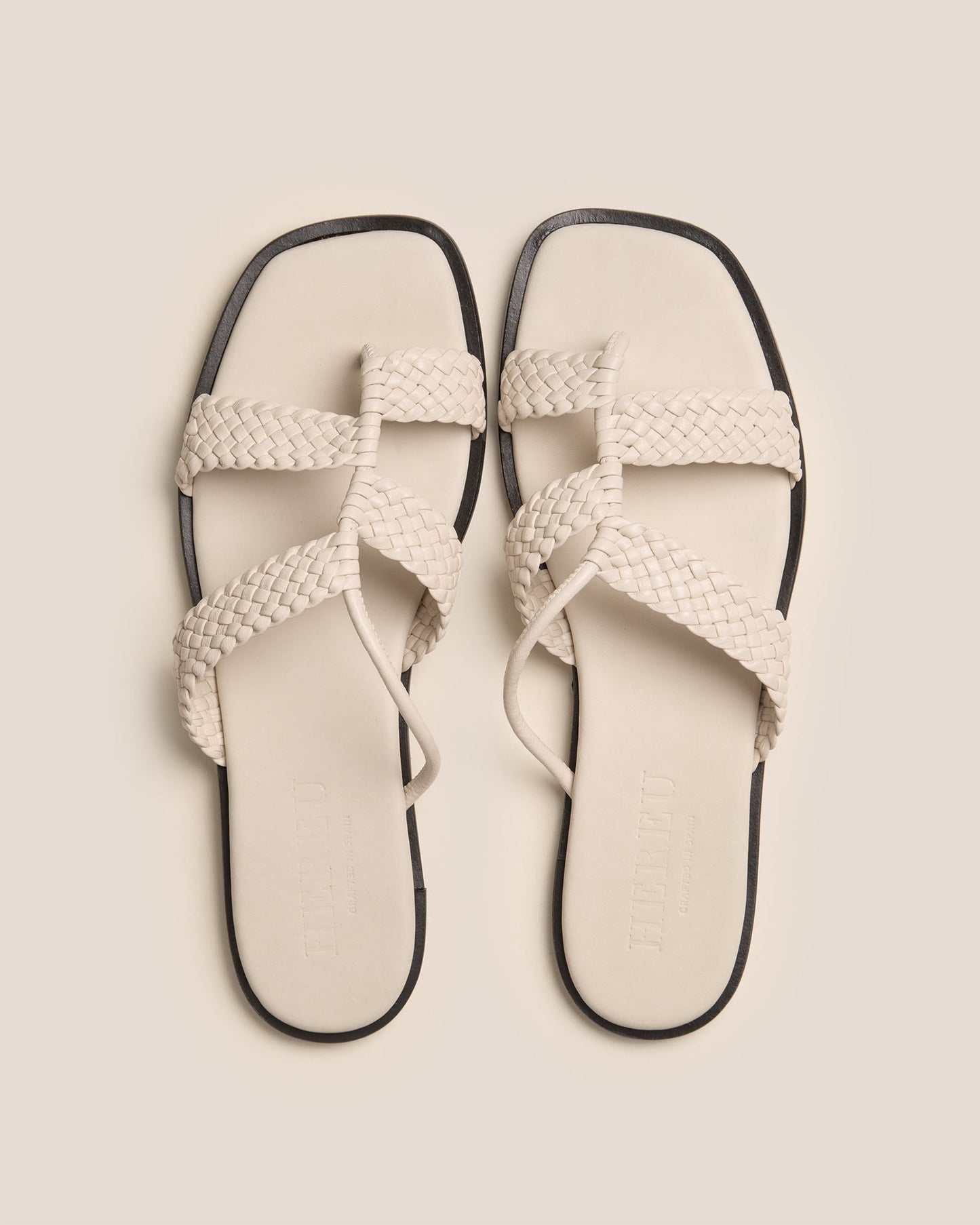 LINA WOVEN - Strappy Toe-Post Sandal - Hereu Women