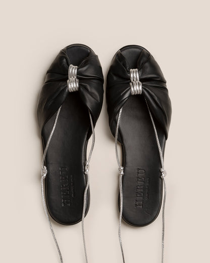 NUAT - Ruched Lace-up Sandal - Hereu Women