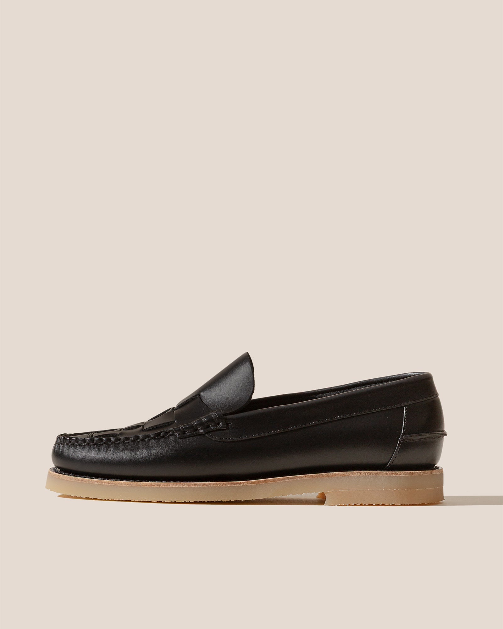 NOMBELA RUBBER VEG TAN - Interwoven Detail Slip-On Loafer - Hereu Men