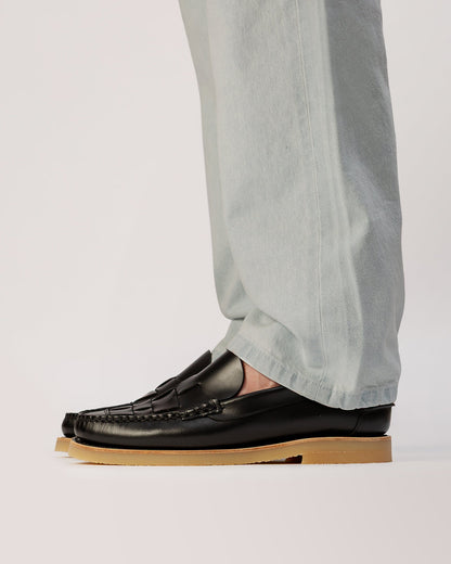 NOMBELA RUBBER VEG TAN - Interwoven Detail Slip-On Loafer - Hereu Men