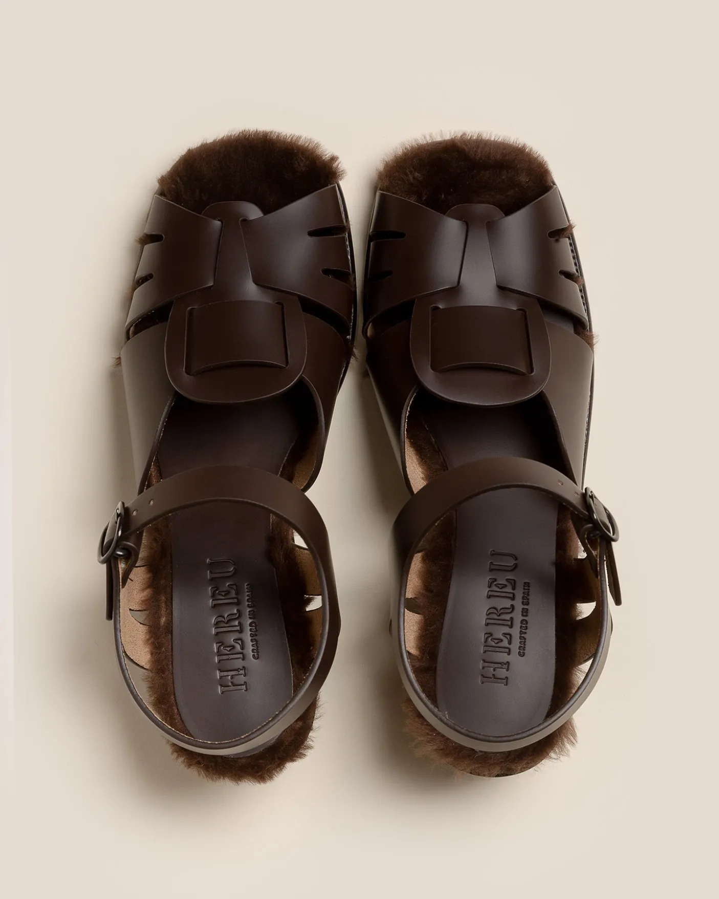 Hereu Studio Heels | Sandals<ANCORA SQUARED HEELED SHEARLING