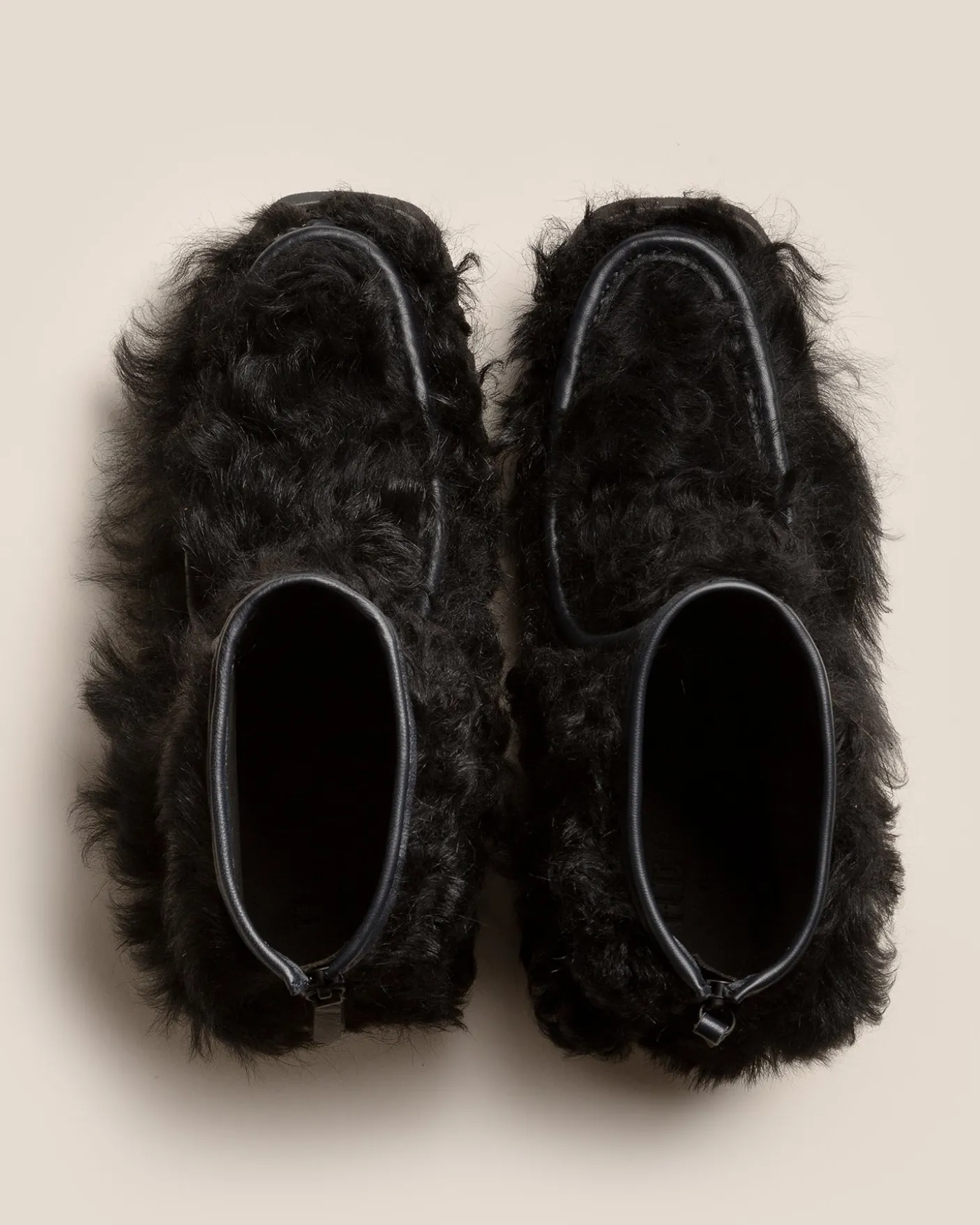 Hereu Studio Boots<ARMENTA LOW ZIPPED LONG HAIR